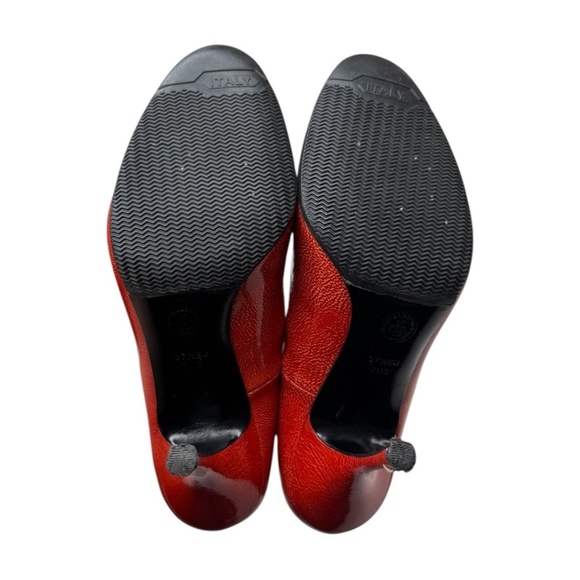 Bally Red Round Toe Pumps Heels - Picture 4 of 10